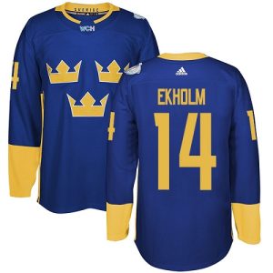 Herren Team Schweden #14 Mattias Ekholm Authentic Königsblau Auswärts 2016 World Cup